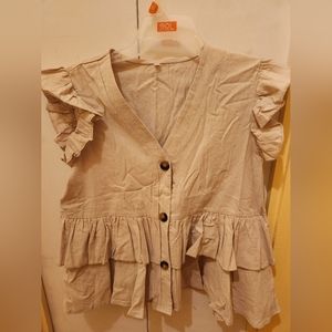 Linen peplum blouse size medium